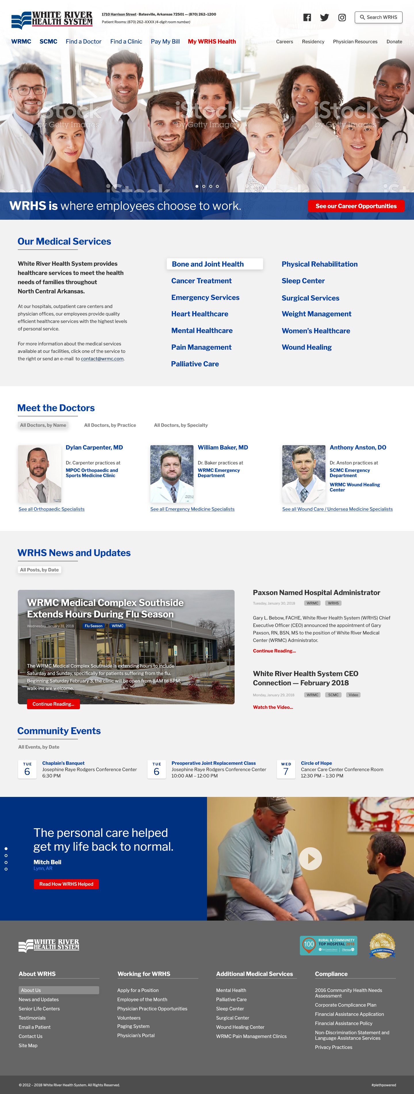 White River Health System, Home page